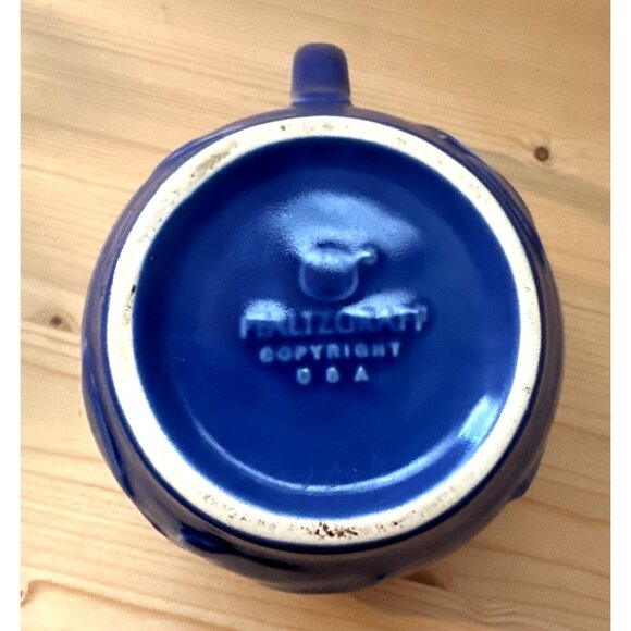 Coastal Farmhouse Blue Creamer Leaf USA Vintage Pfaltzgraff Whimsical Cottage - Picture 5 of 5